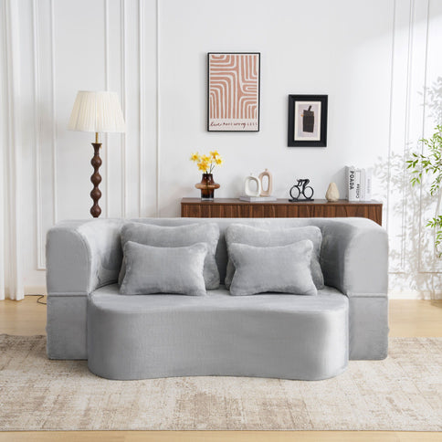 Modern Floor Sofa With 4 Pillows