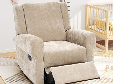 Manual Recliner Chair With Swivel Rocker Function, Dual Recline Angles