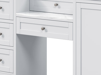 Double Sink Bathroom Vanity With Countertop, 2 Ceramic Sinks, 6 Drawers, Soft Close Design