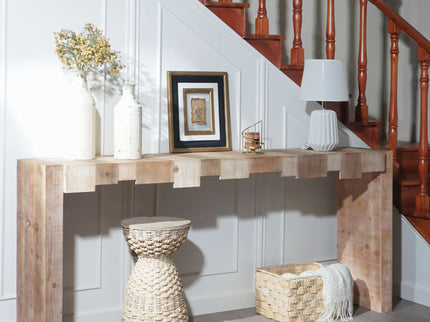 Modern Rustic Table With Sculpted Block Design