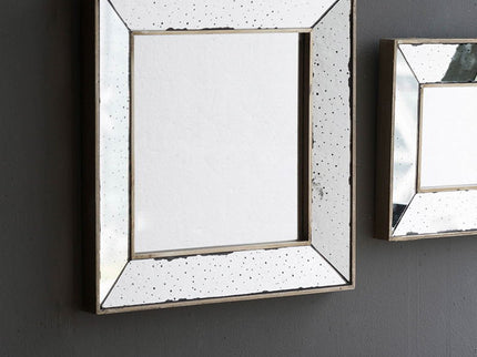 Distressed Accent Mirror, Traditional Style Framed Wall Mirror For Living Room