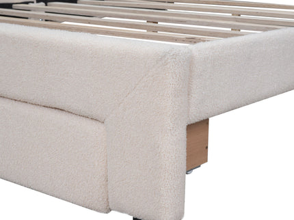 Upholstered Platform Bed With Drawer