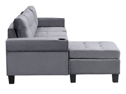 Modern Sectional Sofa Set With L Shape Chaise Lounge And Storage
