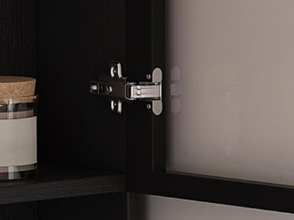 L-Shaped Computer Desk With Glass Cabinets, Built In LED Lights, USB Charging Ports