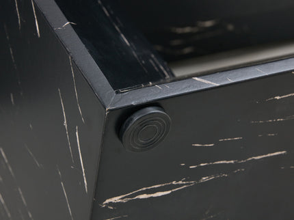 Modern Dining Table With Marbled Design For Luxurious Elegance - Black