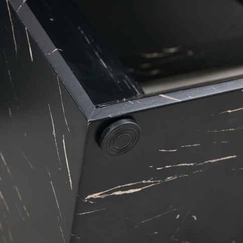 Modern Dining Table With Marbled Design For Luxurious Elegance - Black