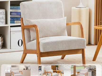 Accent Arm Chair With Pillow Upholstered