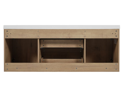 Double Sink Bathroom Vanity, Cabinet & Soft Close Doors, Divided Drawers, Wall Mounted Storage - Wood