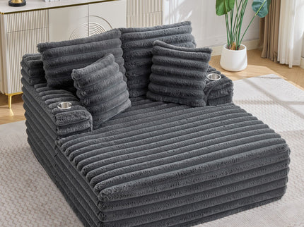 Oversized Chaise Lounge Chair Indoor With Pillows For Living Room