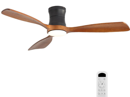 48" Ceiling Fan With Light, Dimmable LED With Memory, Quiet DC Motor - Matte Black