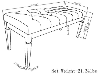 Waverly - Upholstered Tufted Ottoman Bench