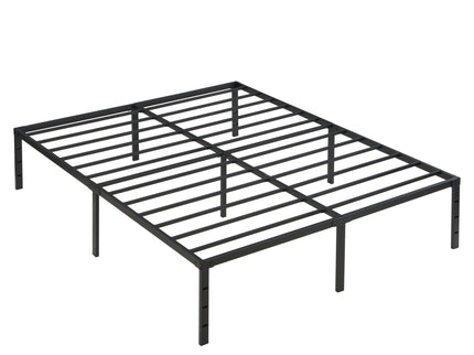 Heavy Duty Queen Size Bed Frame With Quiet Support - Black