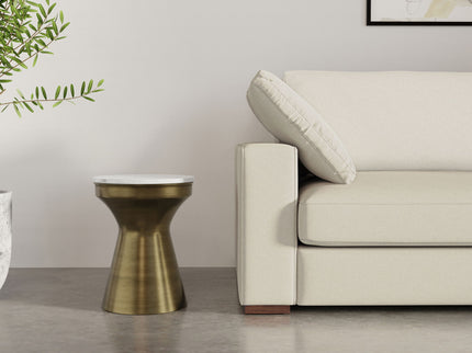 Raquel - Side Table - Antique Brass / White