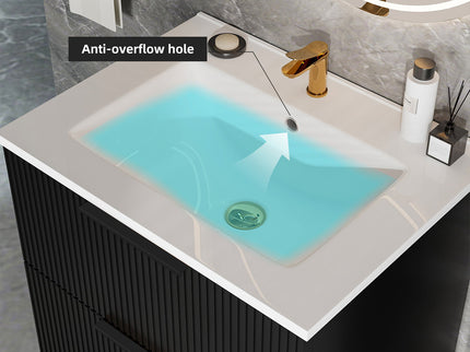 Modern Wall Mounted Floating Bathroom Vanity With Sink And Drawers