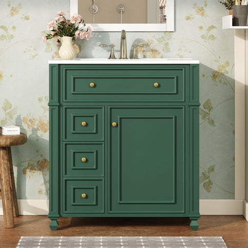 Bathroom Vanity Cabinet With Sink, Soft Close Doors With Door Organizer
