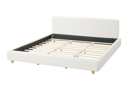 Upholstered Platform Bed Frame With Thick Headboard