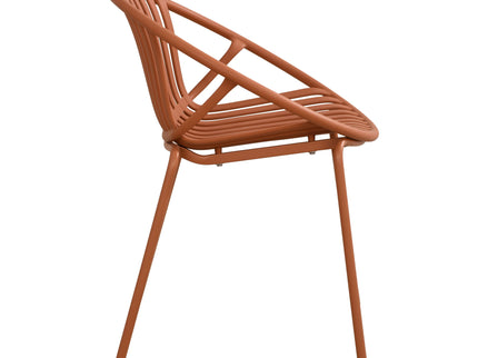 Stackable Outdoor Chairs With Breathable Plastic Backrest (Set of 2)