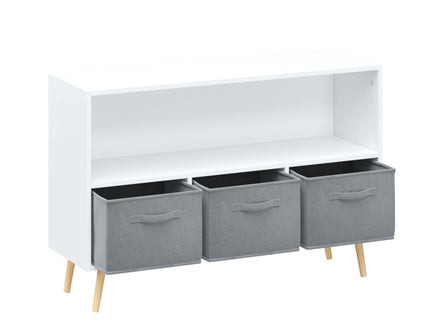 Bookcase With Collapsible Drawers, Book Display Organizer