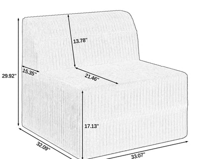 Modern Minimalist Sleeper Sofa, Compressed Sectional Single Seat