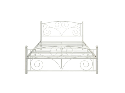 Unique Flower Sturdy System Metal Bed Frame With Headboard And Footboard