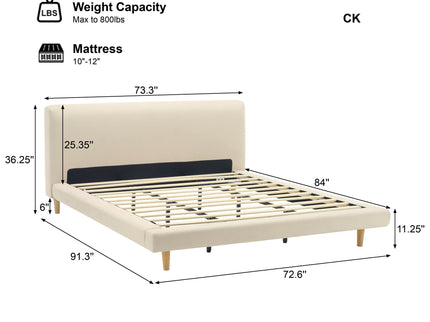 Chunky - California King Bed Frame - Beige