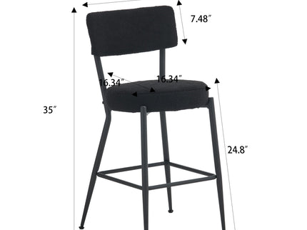 Modern Teddy Fabric Upholstered Bar Stools - Legs