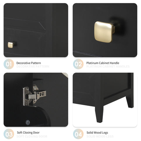 Bathroom Vanity With Sink, Soft Closing Cabinet Door, Storage Rack And Drawer