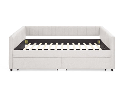 Upholstered Queen Daybed With 2 Drawers