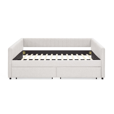 Upholstered Queen Daybed With 2 Drawers