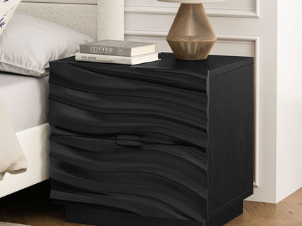 Nightstand With 2 Drawers, No Handles