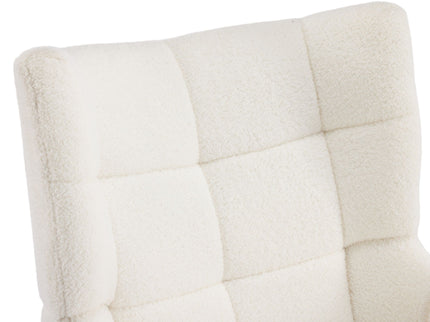 Accent Chair With Birch Wood Legs - White