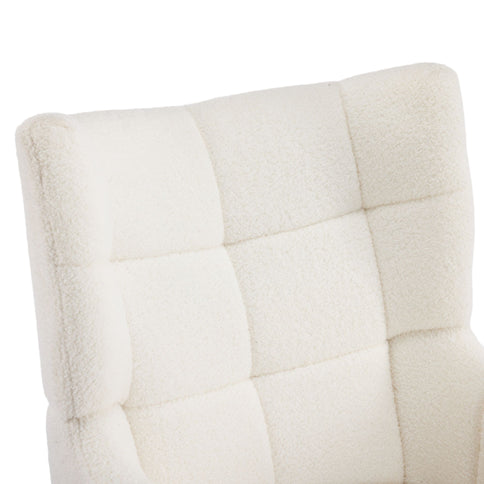 Accent Chair With Birch Wood Legs - White