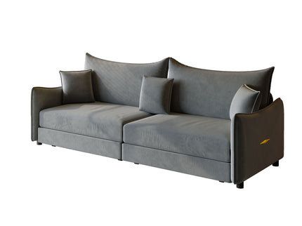 King Pull Out Sofa Bed, 3-In-1 Convertible Bed With 3 Pillows