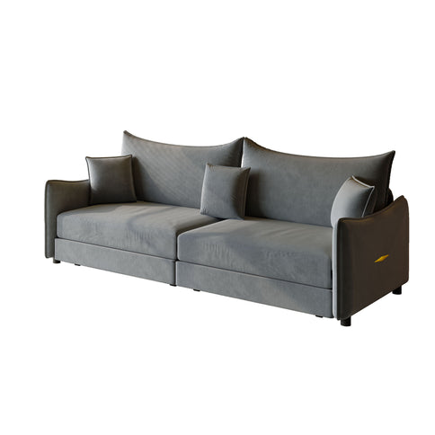 King Pull Out Sofa Bed, 3-In-1 Convertible Bed With 3 Pillows