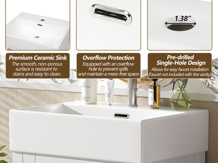 Bathroom Vanity With Sink, Frame And Drawer