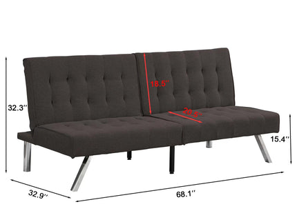 Modern Sofa Bed With Wood Frame And Stainless Legs