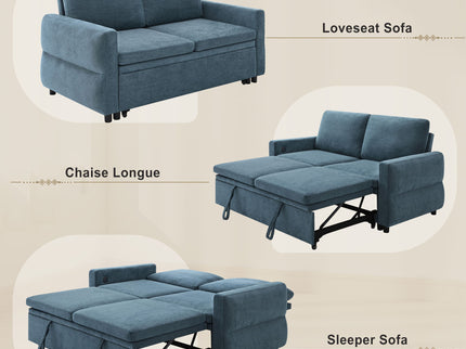 Convertible Sofa Bed Loveseat With Adjustable Backrest And USB Ports