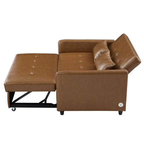 Convertible Sleeper Sofa Bed With 3 USB Ports