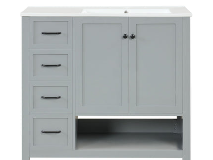 Modern Bathroom Vanity With Sink Top, 2 Doors And 2 Drawers