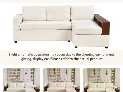 Sectional Sofa Upholstered Sofa Couch With Reversible Armrests For Living Room