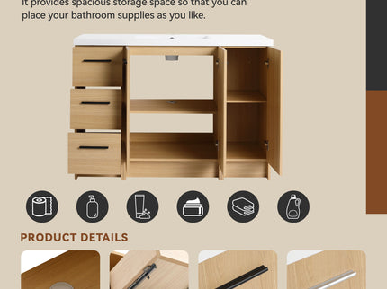 Floating Bathroom Vanity With Sink, Modular Cabinet