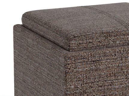 Rockwood - Upholstered Cube Storage Ottoman With Tray