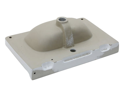 Wall Mounted Rectangular Bathroom Sink With Towel Bar & Overflow - White