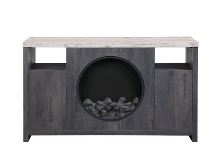 Nancy - Entertainment Unit With Bluetooth Speaker And LED Lighting - Gray