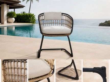 Patio Dining Chairs For Garden (Set of 2) - Beige
