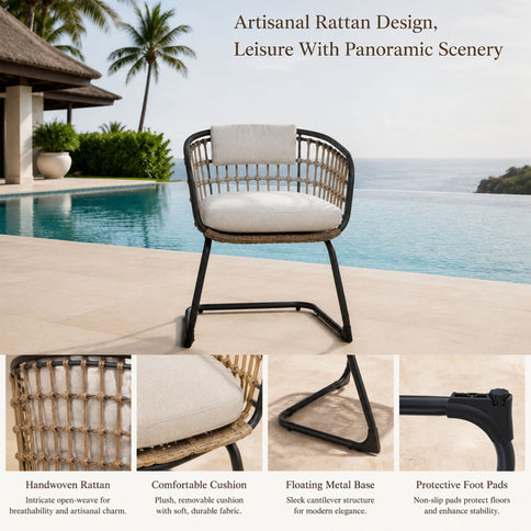 Patio Dining Chairs For Garden (Set of 2) - Beige