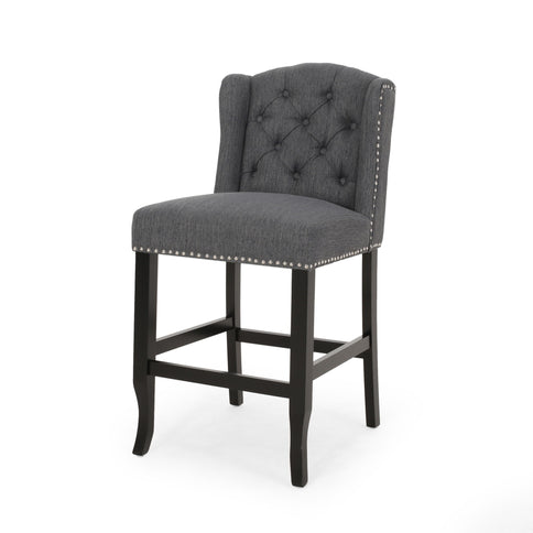 Vienna - Fabric Tufted Counter Stool With Nailhead Accents (Set of 2)