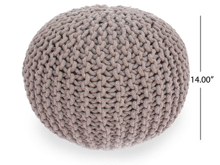 Moro - Knitted Round Pouf With Pumpkin Shape