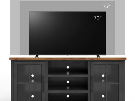 TV Stand Console For TVs Up To 80" - Black / Whiskey