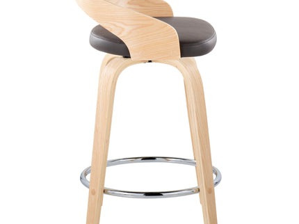Grotto - Contemporary Fixed Height Counter Stool & Swivel, Round Footrest (Set of 2)